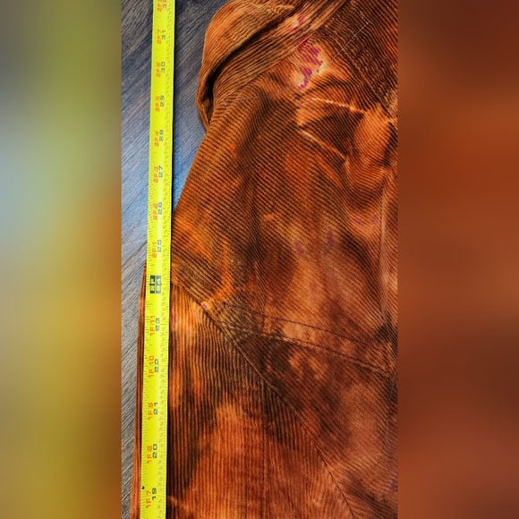 Rough And Tumble Vintage Womens Tye Dye Orange Jacket Button Up Corduroy - Picture 5 of 10